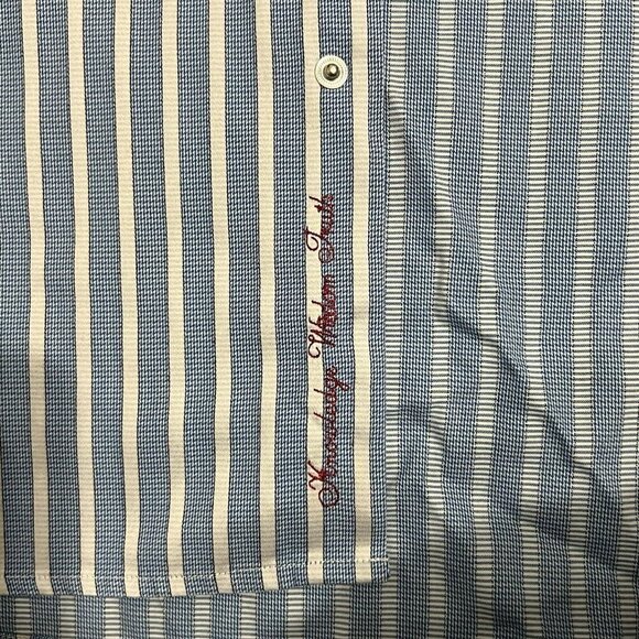 Robert Graham Long Sleeve Striped Shirt 15/41 Blue White Button Front - Picture 6 of 6
